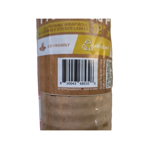 **NEW** Honeycomb Packing Paper, 12" x 66' Cushioning Wrap w/ Fragile Stickers - Picture 5 of 5